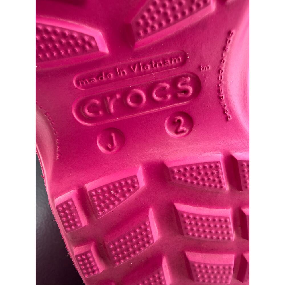 CROCS Handle It Rain Boot Junior Size J2 Pink Lightweight Waterproof Boots - Picture 8 of 8